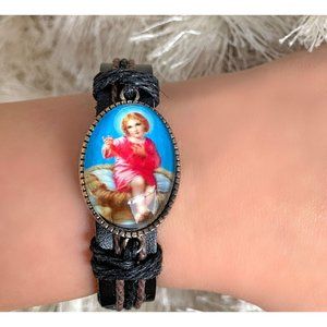 Baby Jesus Adjustable Leather Bracelet‎ Spiritual